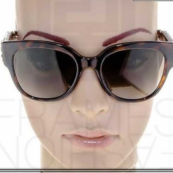 DIOR Mercurial Brown Havana Crystal Floral Mirror Sunglasses Opty l designer